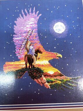 Spirit Of The Eagle Sally Smith Cross StitchChart Moonlit Native American Design